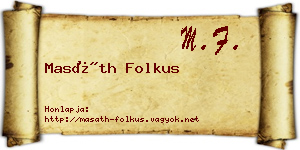 Masáth Folkus névjegykártya
